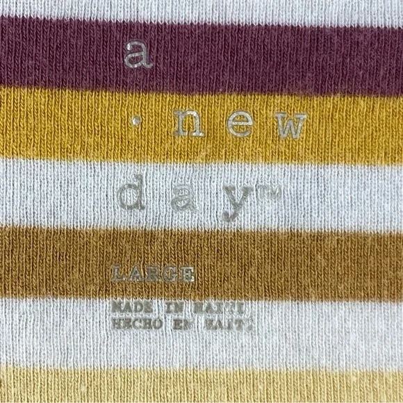 A New Day Yellow and Purple Striped Target Classic Casual Scoop Neck Tank Top - Picture 11 of 13